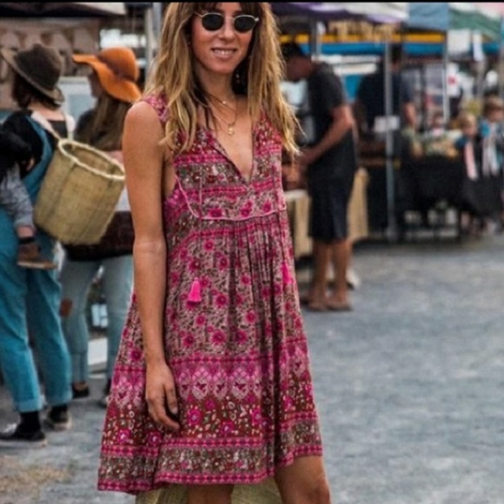 SPELL Kombi Spice Shift Dress Mini Boho Large